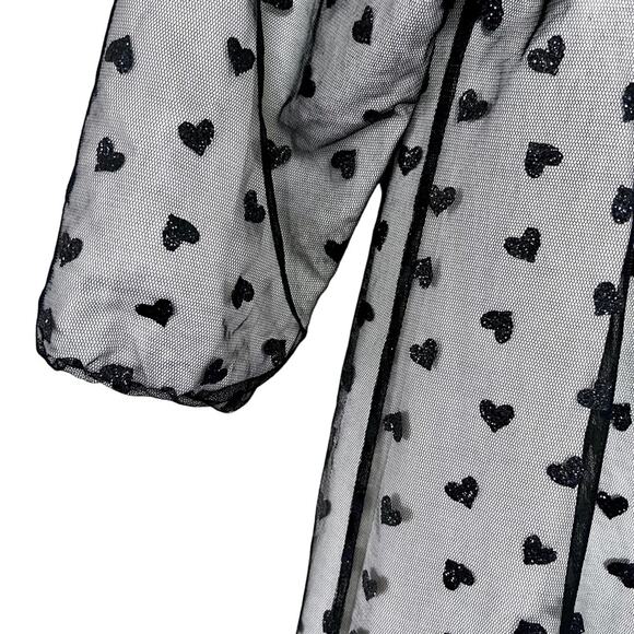 SENORITA LEMONIEZ - Gloria black white tulle tiny hearts designer dress size 14 - Picture 4 of 7